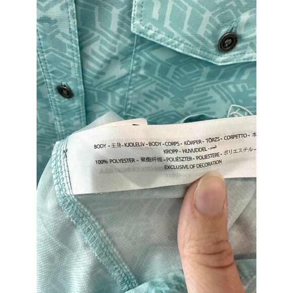 ARIAT TEK | Women’s Western Shirt Turquoise Aztec Print Long Sleeve | Large - Picture 6 of 7